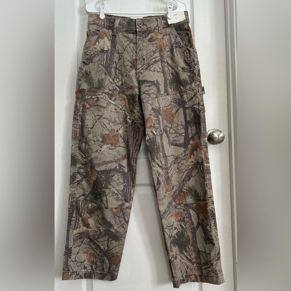Hollister Baggy Fit NWT Double Knee Camo Carpenter Pants Sz M Y2K Streetwear